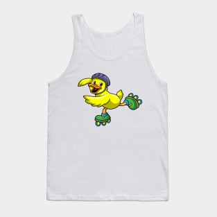 Duck as Skater with Skates & Helmet Tank Top